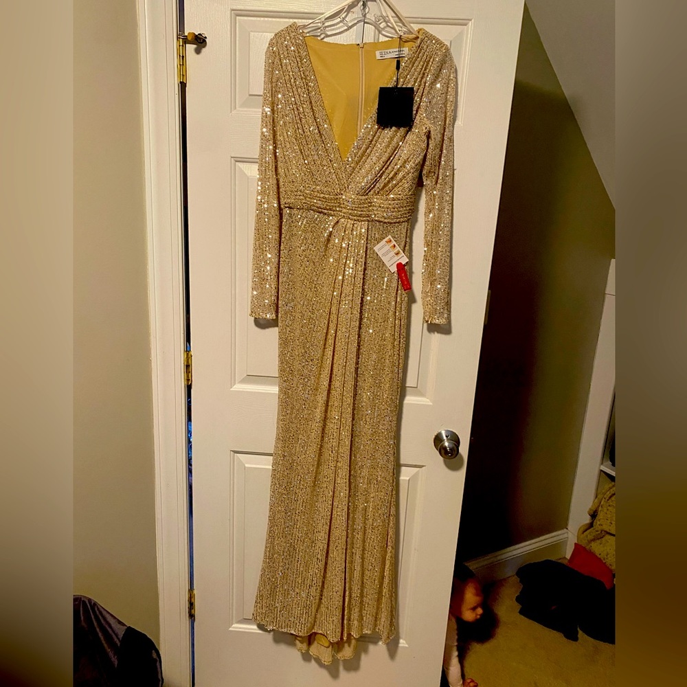 Ieena for MacDuggal floor length evening gown